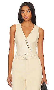 MINKPINK Thea Cord Waistcoat in Cream from Revolve.com | Revolve Clothing (Global)