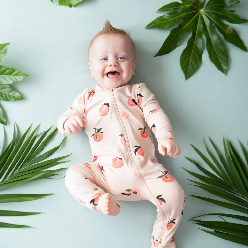 Zippered Romper in Peach | Kyte BABY