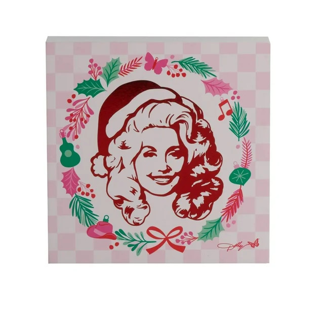 Dolly Parton 5.5 X 5.5 inch Dolly Wreath Box Sign Decoration, Pink | Walmart (US)