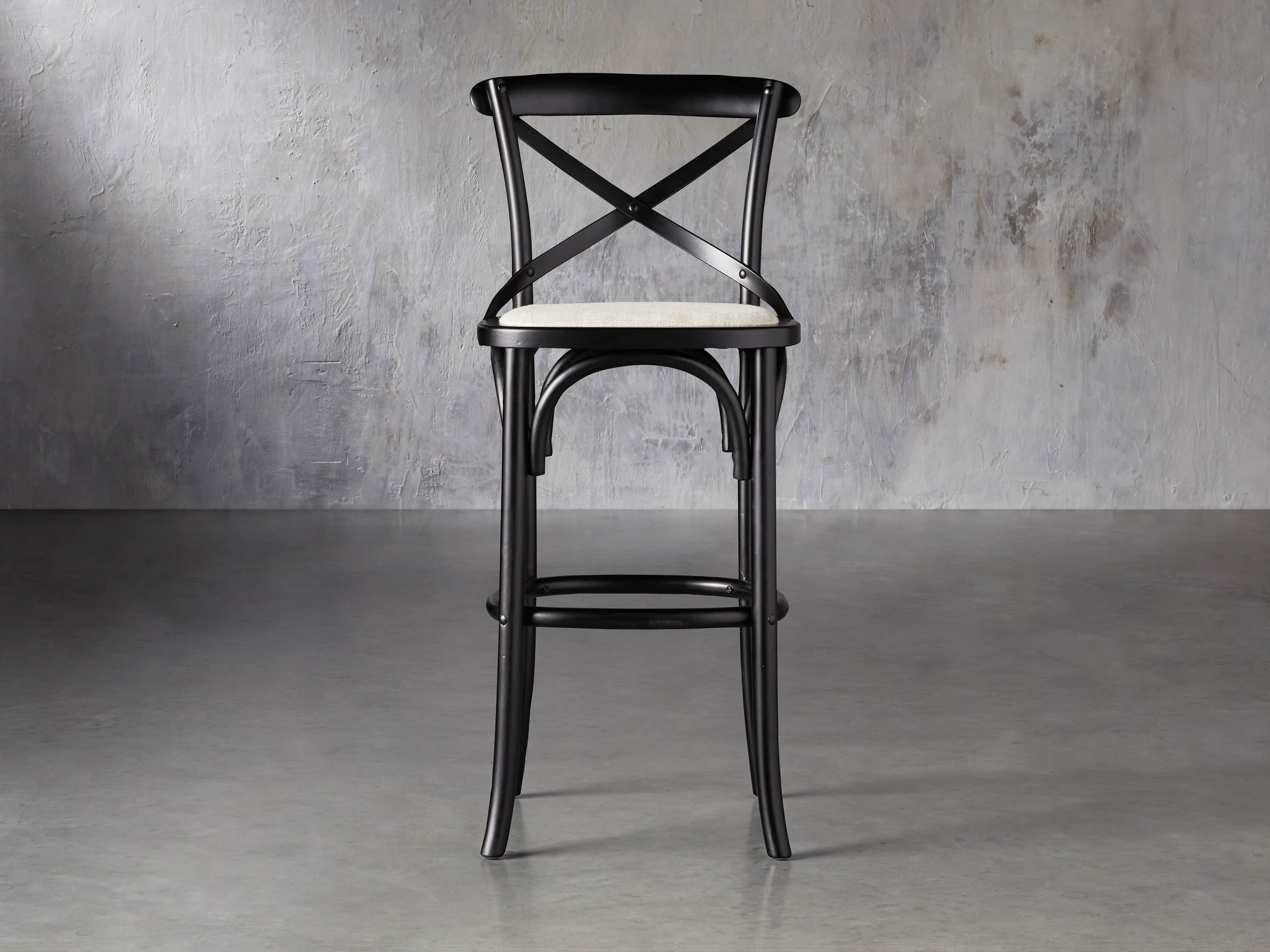Cadence Stool with Linen Natural Seat | Arhaus