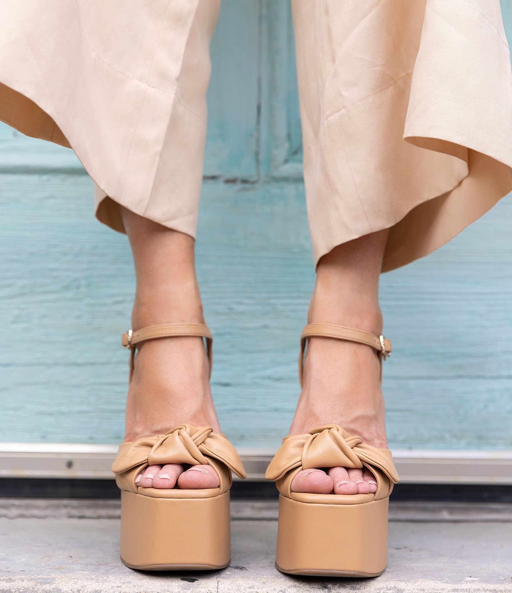 X Jess Southern Carrie Knotted Bow Platform Sandals | Dillard's