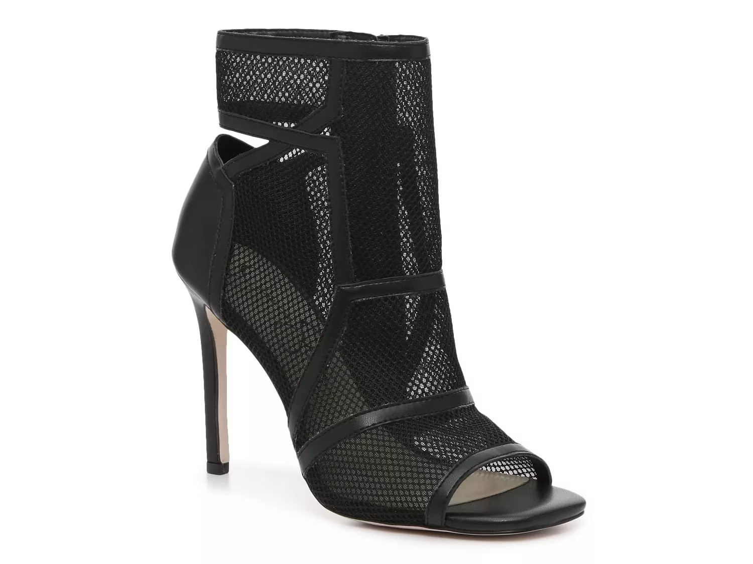 Jessica Simpson Ozwaldi PeepToe Mesh Boot | Women's | Black | Size 6 | Boots | Heels | Pumps | Booti | DSW