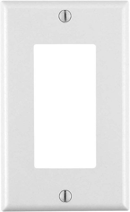 Leviton 80401-2AW Antimicrobial Standard Size Thermoset Single Gang Decora Device Wallplate, Whit... | Amazon (US)