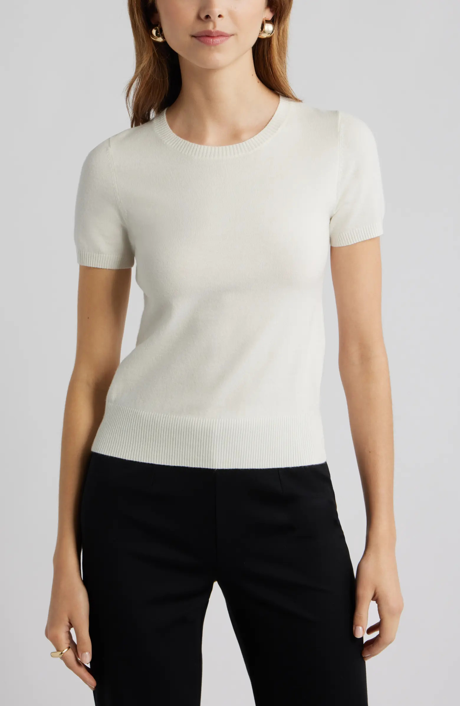 Fitted Short Sleeve Sweater | Nordstrom