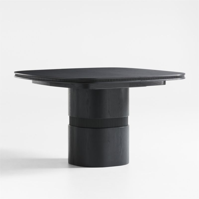 Roseau 48"-70" Charcoal Black Wood Extendable Dining Table | Crate & Barrel | Crate & Barrel