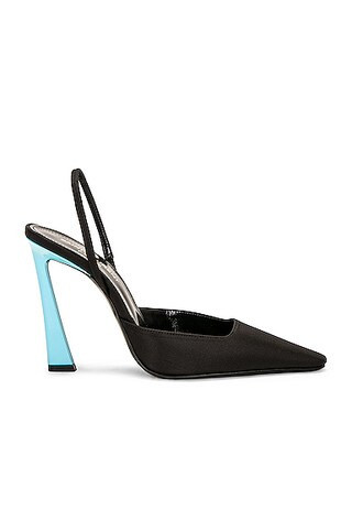 Saint Laurent Tom Slingback Pump in Nero & Heavenly Blue - Black. Size 40 (also in ). | FWRD 