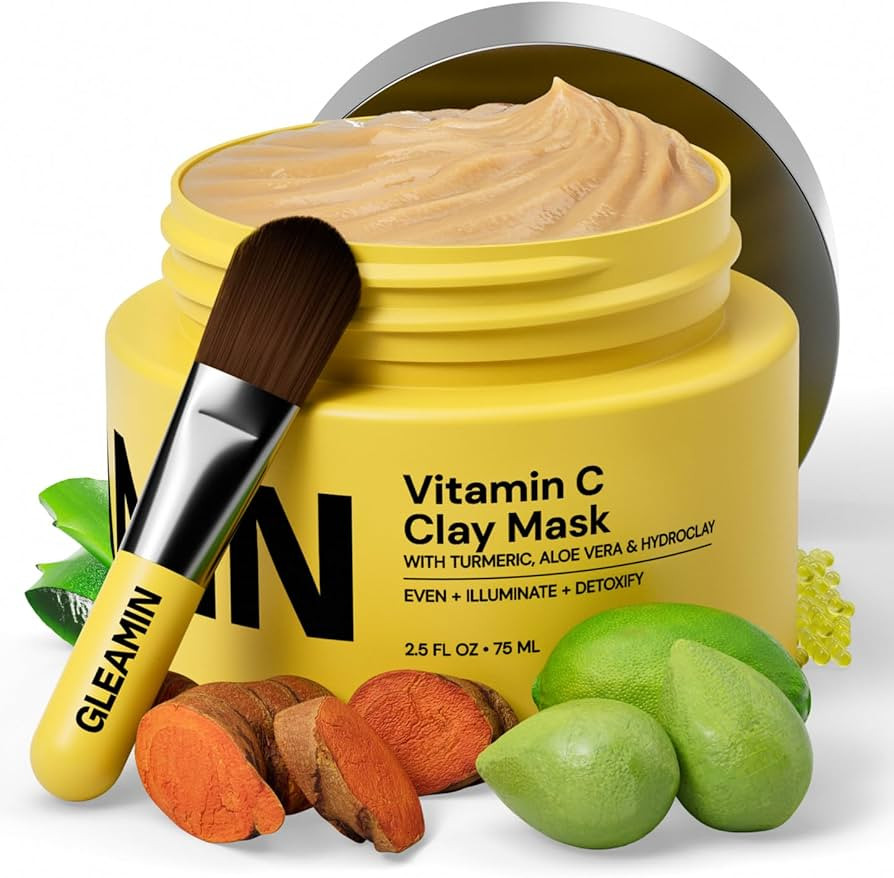 Gleamin Vitamin C Clay Mask for Dark Spots,10-Minutes Turmeric Clay Face Mask Skin Care, Deep Cle... | Amazon (US)
