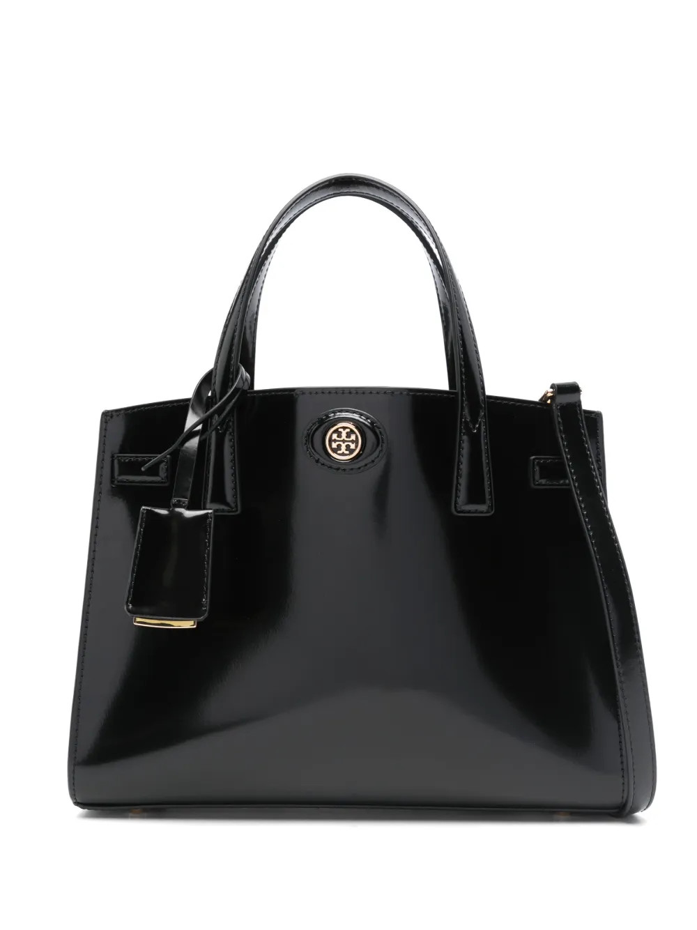 Tory Burch Bolsa Tote Robinson Spazzolato Pequena | Preto | FARFETCH BR | Farfetch (BR)