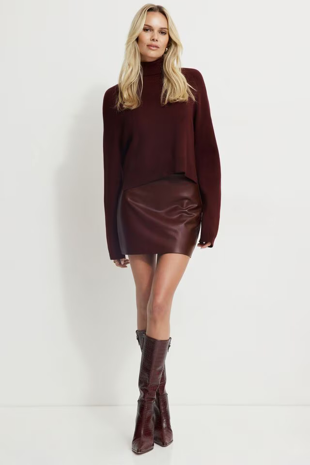 Kylie Faux Leather Mini Skirt | Dynamite Clothing