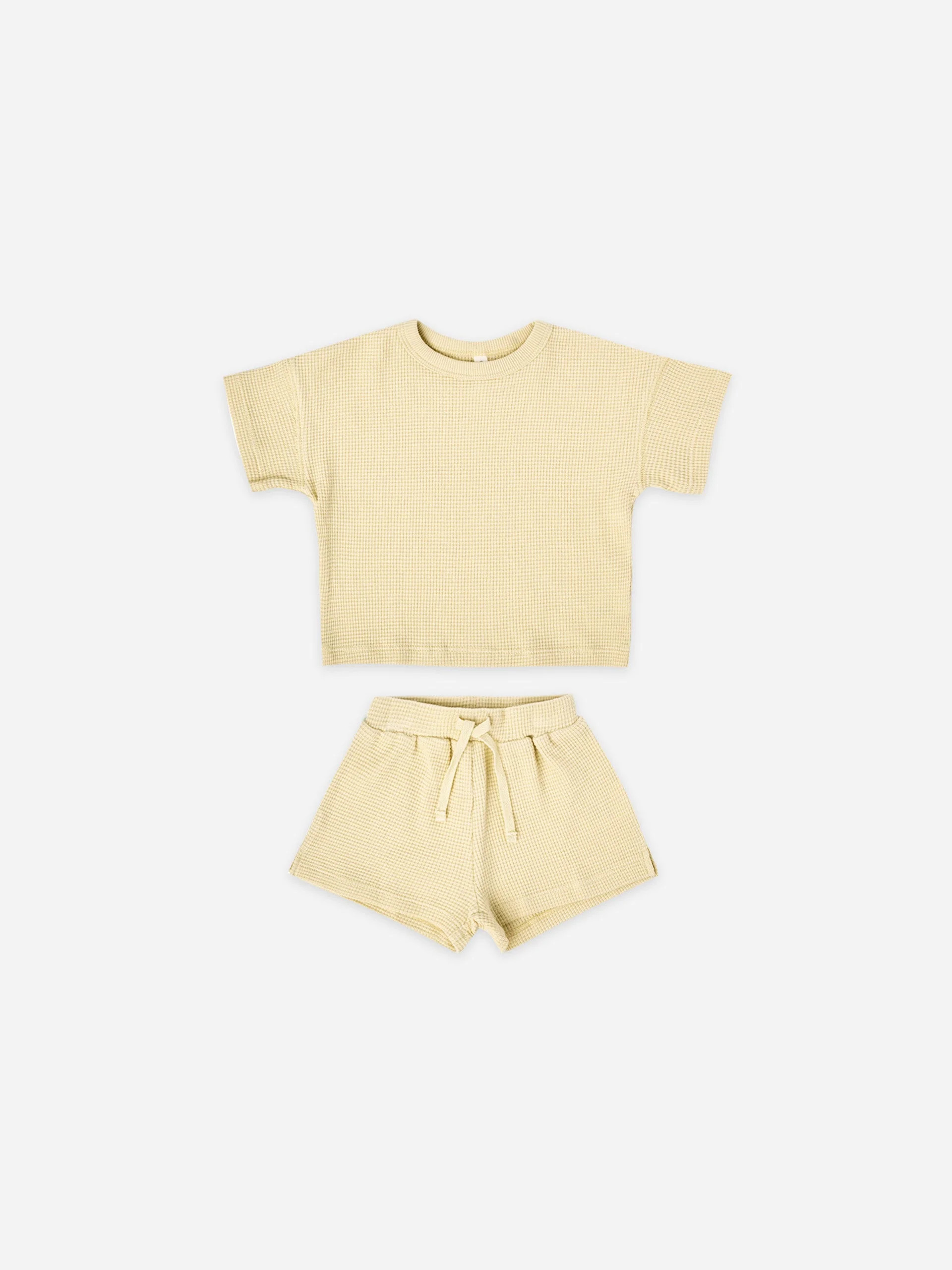 Waffle Short Set | Yellow | Rylee + Cru