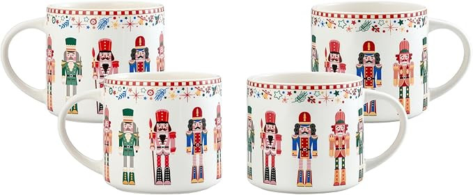 Bico Christmas Soldier Ceramic 19oz Holiday Mugs, Set of 4, for Coffee, Tea, Drinks, Microwave & ... | Amazon (US)