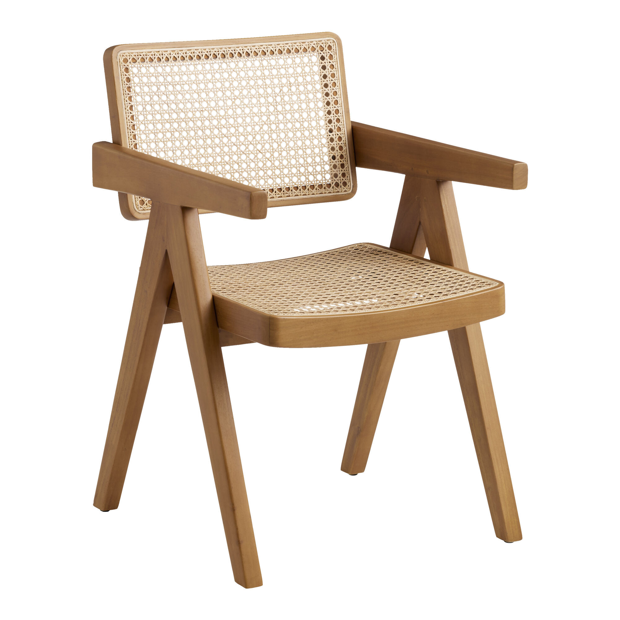 Lana Rattan Cane and Wood A Frame Dining Chair Set of 2 | World Market