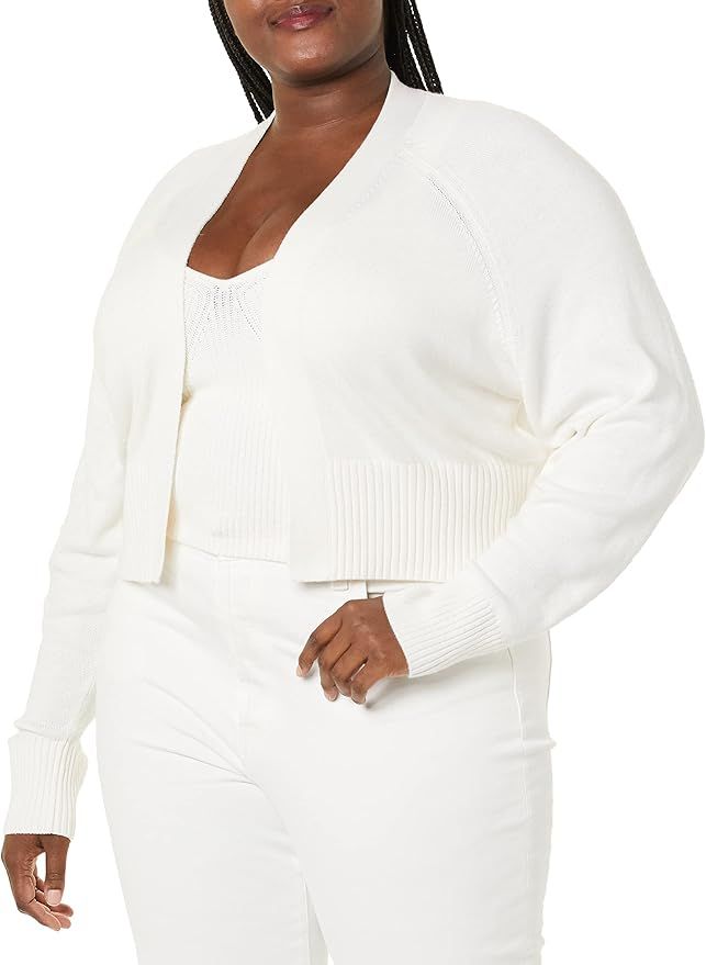 Daily Ritual Women's Ultra Soft Cardigan and Crop Top Sweater Set | Amazon (US)