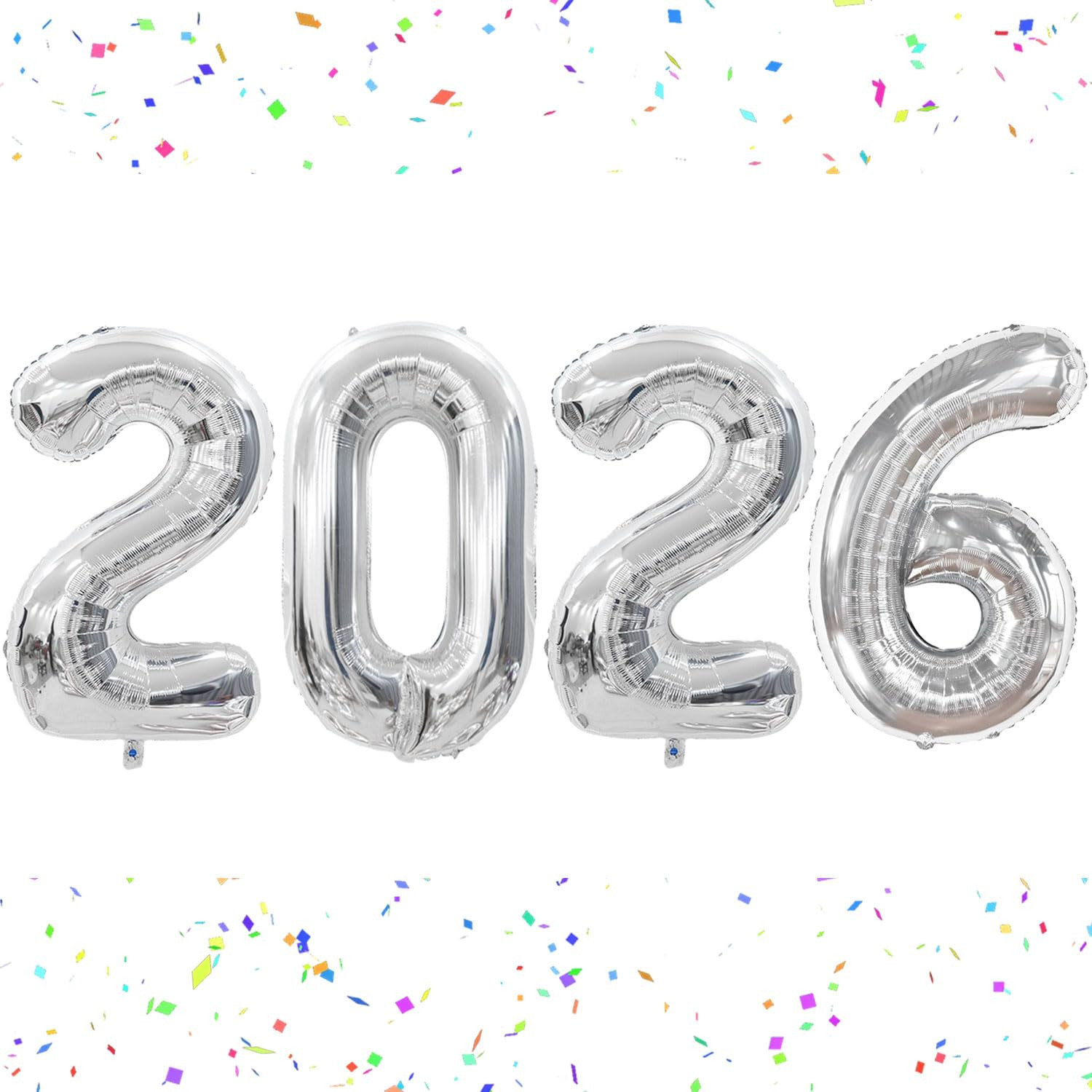 2026 Balloons 16 Inch Silver 2026 Number Balloons New Years Balloon for New Year Decorations 2026... | Amazon (US)