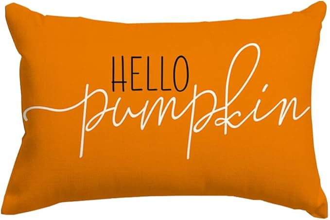 RABUSOFA Fall Pillow Covers 12x20 Hello Pumpkin Pillows Decorative Throw Pillows,Lumbar Outdoor A... | Amazon (US)