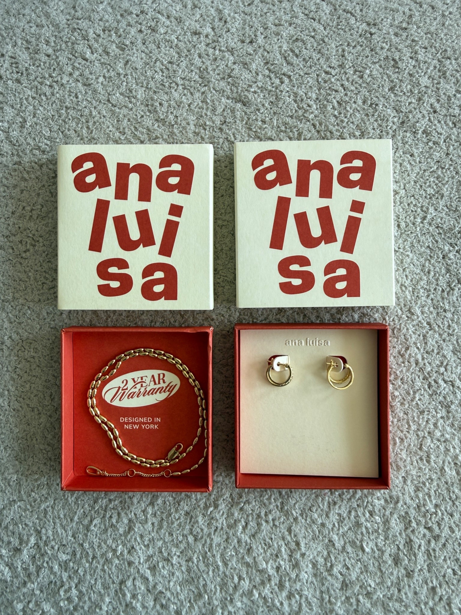 New jewelry in from Ana Luisa! Love these everyday earrings and gold layering necklace! 