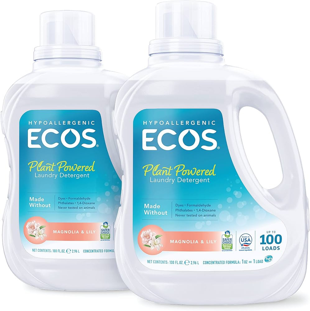 ECOS Laundry Detergent Liquid, 200 Loads - Dermatologist Tested Laundry Soap - Hypoallergenic, EP... | Amazon (US)