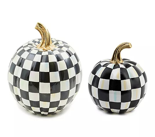MacKenzie- Childs Set of 2 Pumpkins Small and Mini - QVC.com | QVC