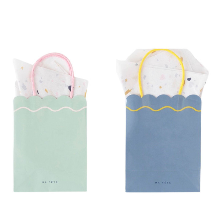 Signature Gift Bags: Pink, Mint, Blue, Mustard (4) | Minted
