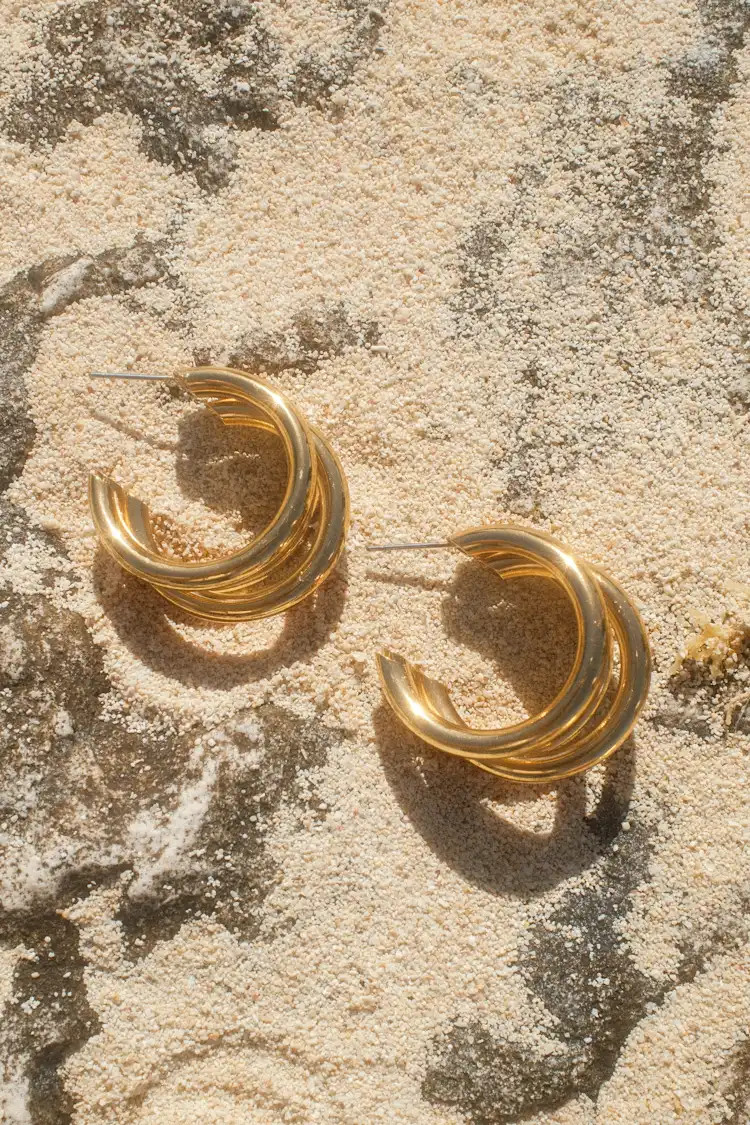 Three's A Crowd 24KT Gold Triple Hoop Earrings | Lulus