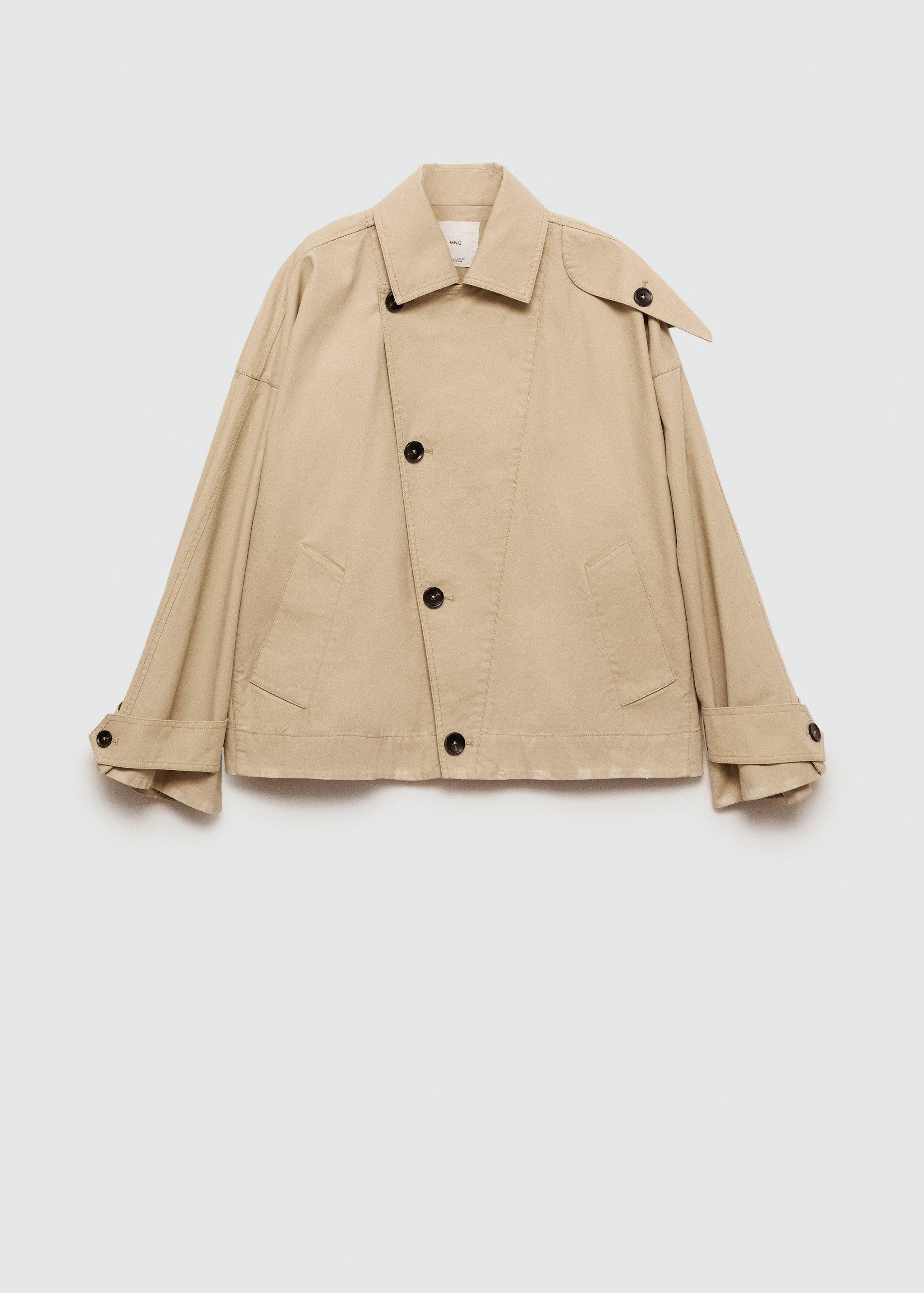 Short double-breasted trench coat - Woman | MANGO USA | MANGO (US)