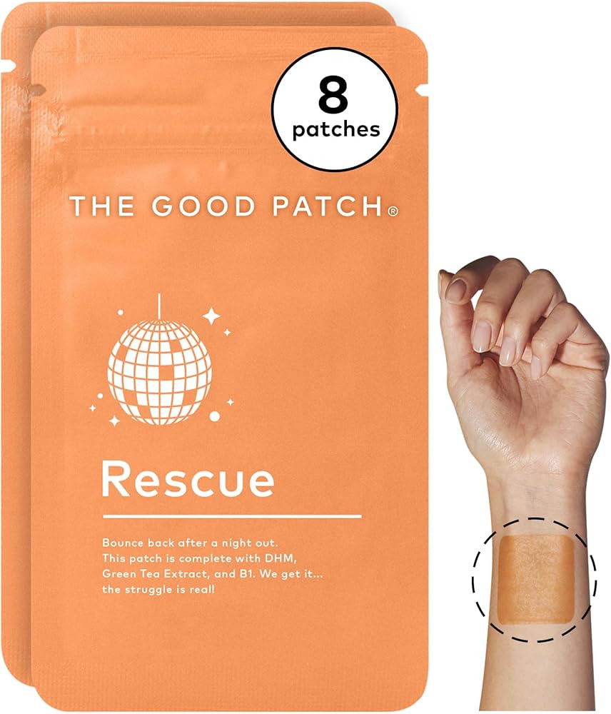 The Good Patch Rescue After Party Patch, Natural Patch with DHM, Vitamin B1, Green Tea, Plant Pow... | Amazon (US)