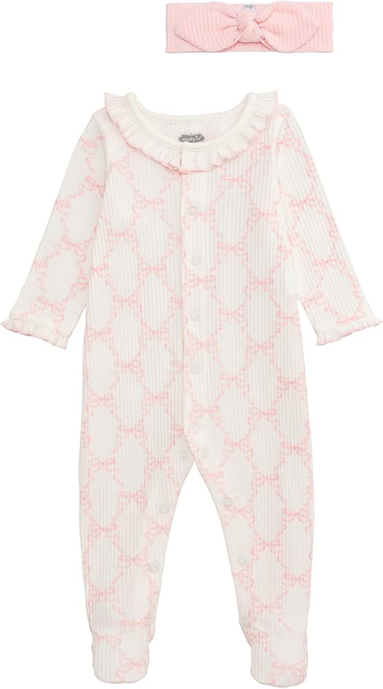 Mud Pie baby-girls Mud Pie Baby Bow Print Sleeper | Amazon (US)