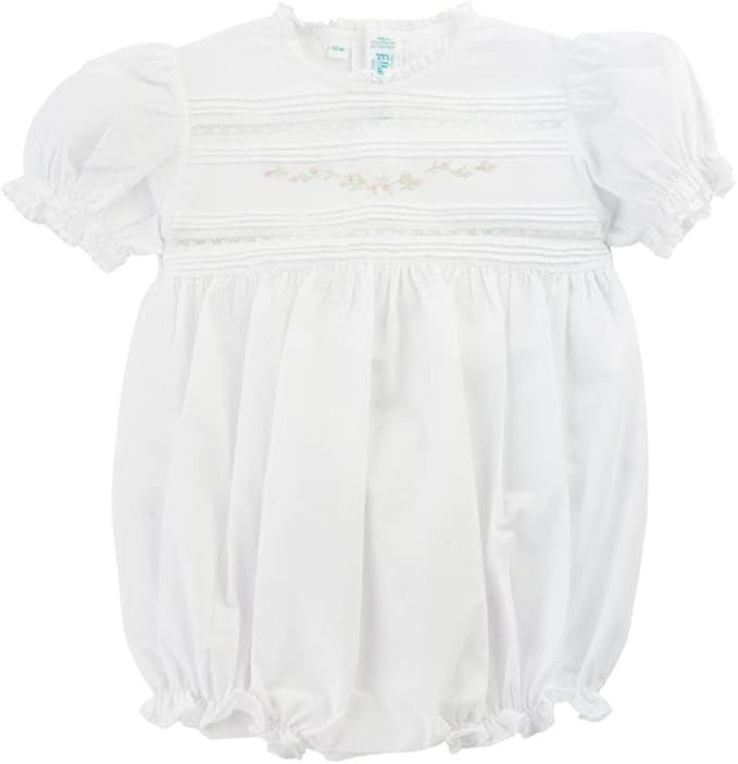 Feltman Brothers Infant Girls White & Pink Bubble Outfit Lace Trim 18 Months | Amazon (US)