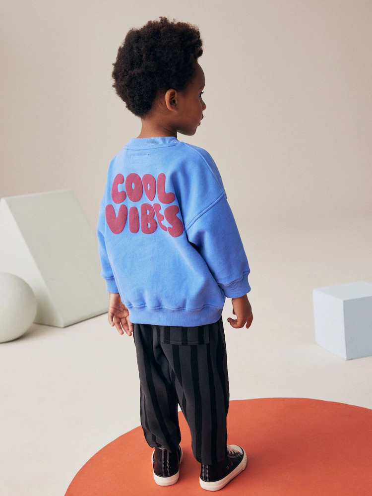 Blue/Grey Single Sweatshirt And Stripe Joggers Set (3mths-7yrs) | Next US