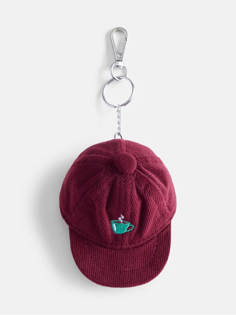 Free Assembly Women's Corduroy Bag Charm, Maroon | Walmart (US)