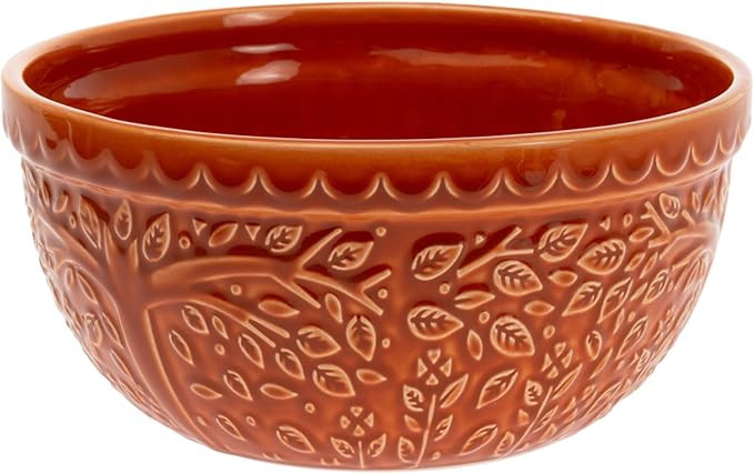 Boston International Ceramic Bowl Fall Autumn Thanksgiving Embossed Leaf Serving Dish, Large/5 Cu... | Amazon (US)