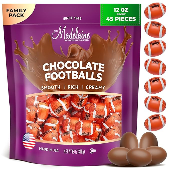 Madelaine Milk Chocolate Football Party Favors - (12 Oz) 45 Pieces Football Candy Party Celebrati... | Amazon (US)