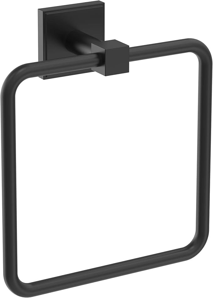 Amerock Matte Black Towel Ring - 7-1/16 in Length - Bath & Kitchen Towel Holder | Amazon (US)