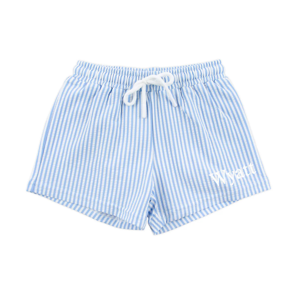 Santorini Stripe Swim Trunks Blue | Classic Whimsy