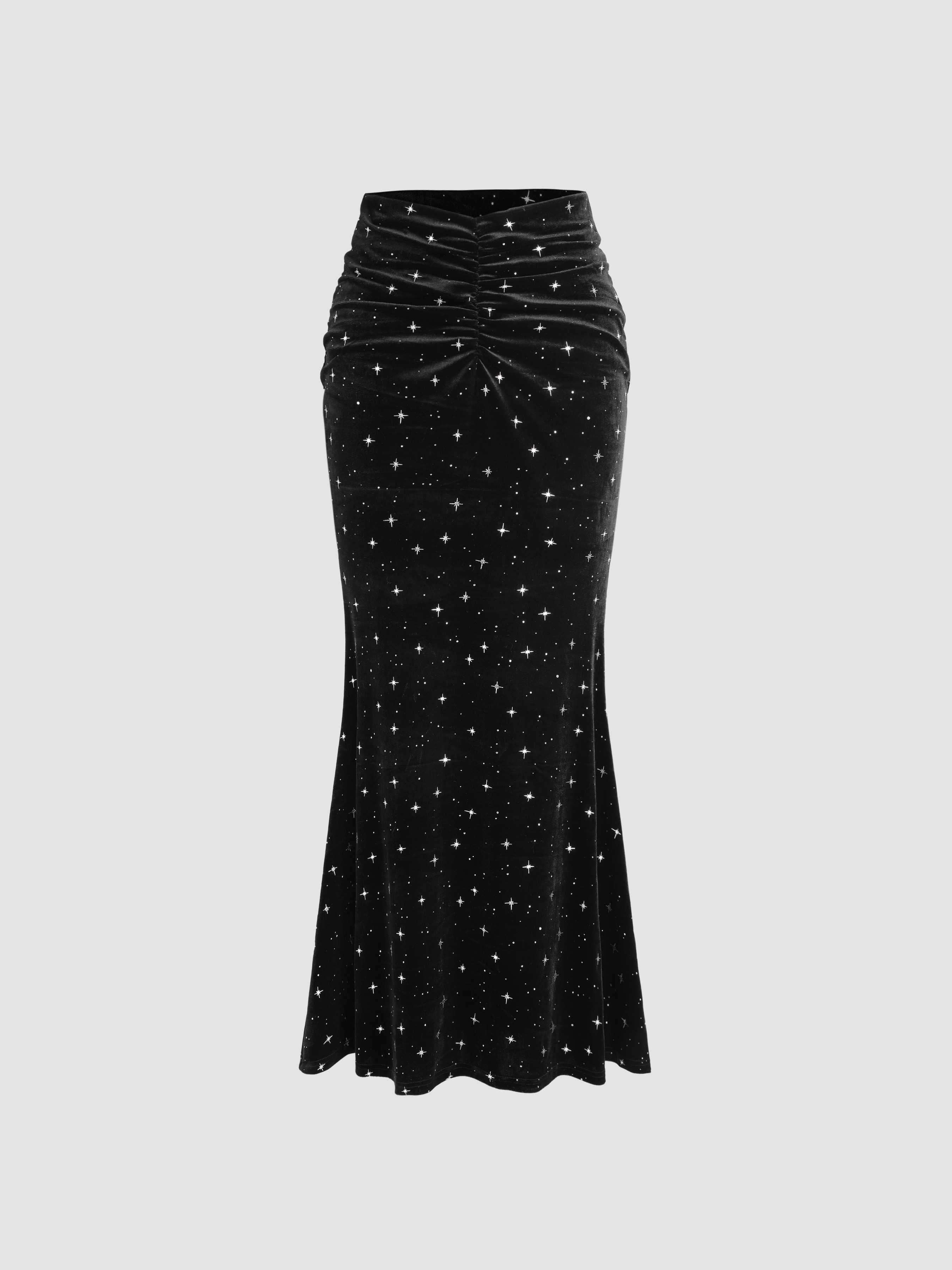 Velvet Velvet Star High Waist Ruched Mermaid Skirt For Date | Cider