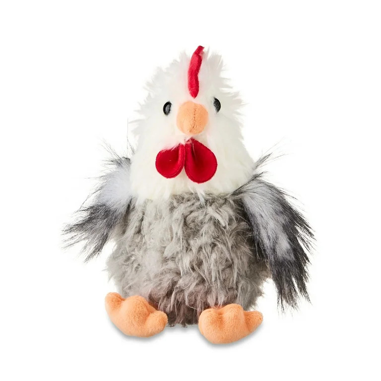 Easter Small Gray and White Shaggy Chicken Plush, 7 in, by Way To Celebrate | Walmart (US)