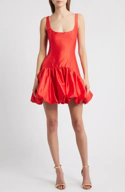 Hutch Sleeveless Drop Waist Bubble Hem Minidress in Poppy Red at Nordstrom, Size 0 | Nordstrom