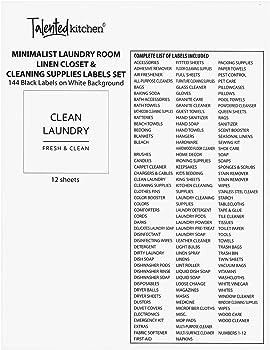 Talented Kitchen 144 Minimalistic Laundry Room Labels for Glass Jars, Preprinted Linen Closet Sti... | Amazon (US)