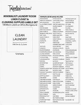 Talented Kitchen 144 Minimalistic Laundry Room Labels for Glass Jars, Preprinted Linen Closet Sti... | Amazon (US)