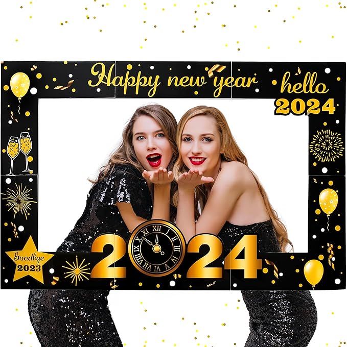 KatchOn, New Years Photo Booth Frame 2024 - Large 36 Inch, New Years Photo Booth Props 2024 for H... | Amazon (US)