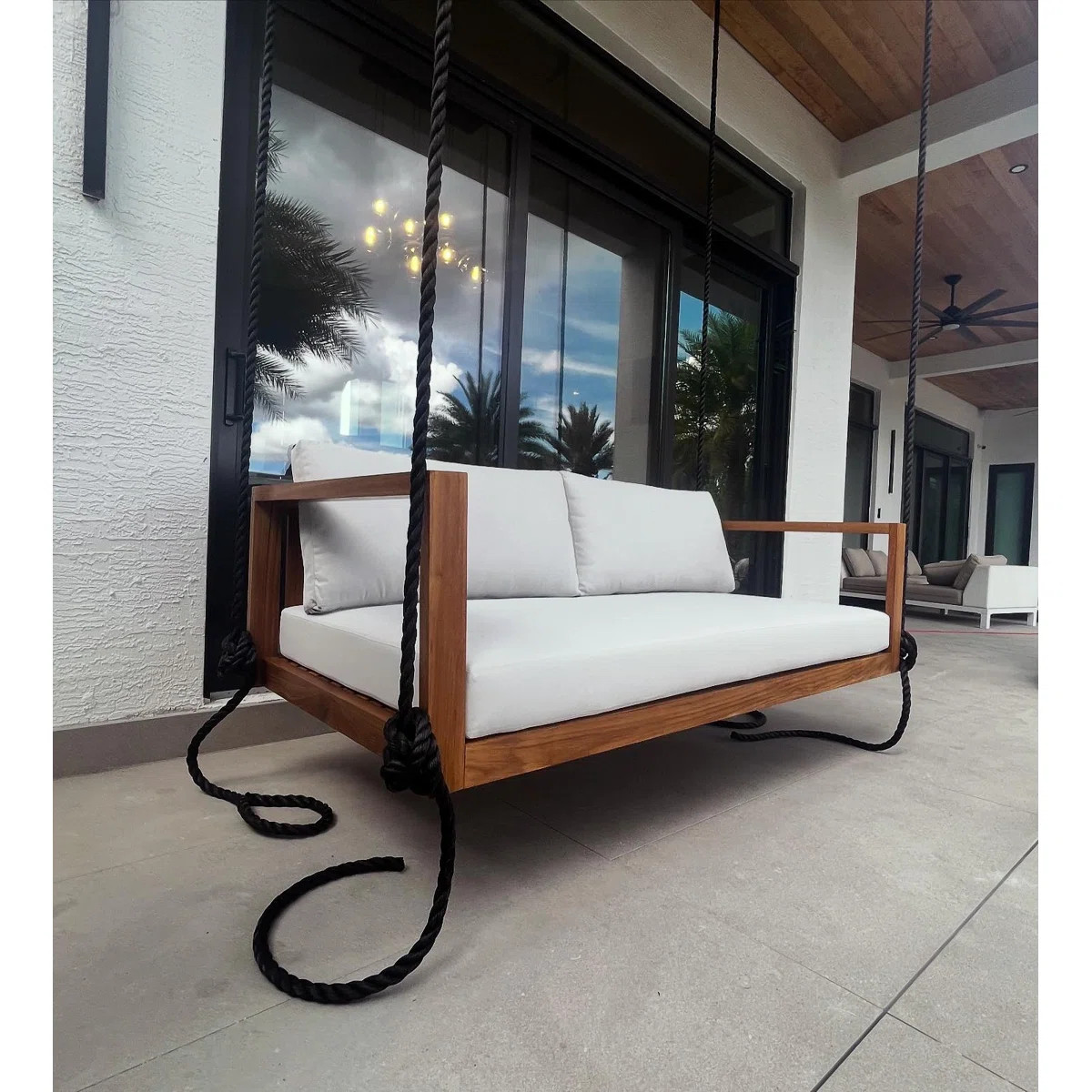 Delray Teak Swing Bed With Cushions | Wayfair North America