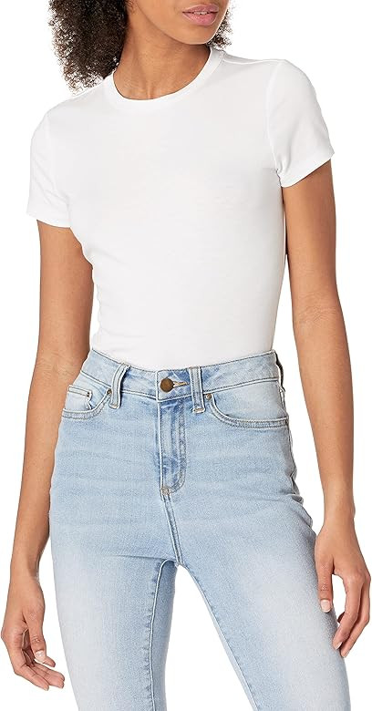 Daily Ritual Women's Cotton Stretch Standard-Fit T-Shirt Bodysuit | Amazon (US)