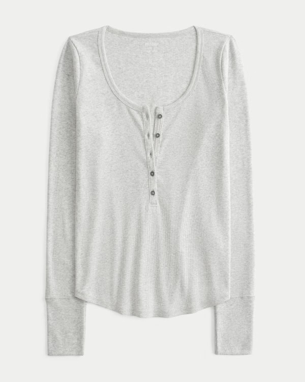 New!BestsellerTrend DropCotton Blend Longline Henley | Hollister (US)