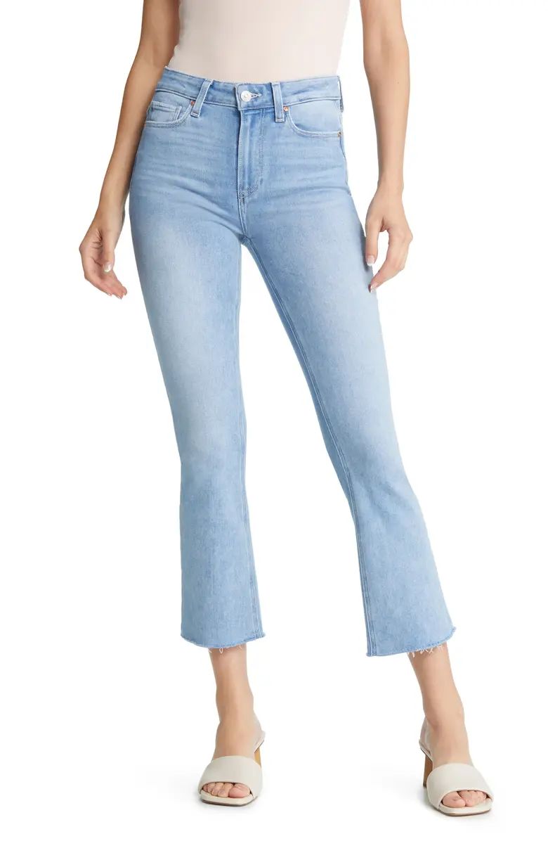 Colette High Waist Raw Hem Crop Flare Jeans | Nordstrom