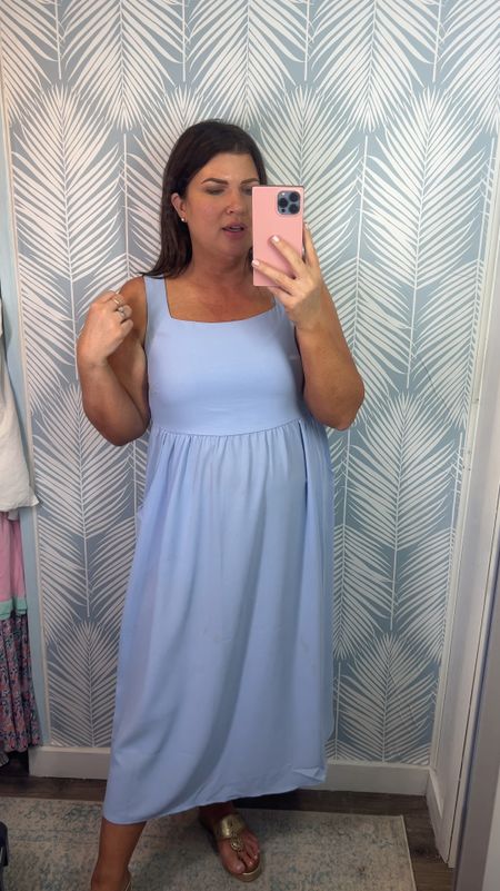 Simple summer dress
Vacation outfit
Light blue grand millenial style classic preppy 

#LTKmidsize #LTKSeasonal #LTKtravel