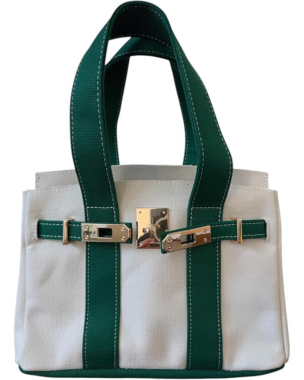 Canvas Mini Tote Bag, 8 Pockets, Distressed Finish, Durable, Gold Hardware | Amazon (US)