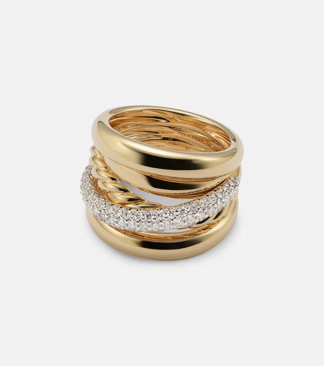 DY Crossover® 18kt gold ring with diamonds | Mytheresa (US/CA)