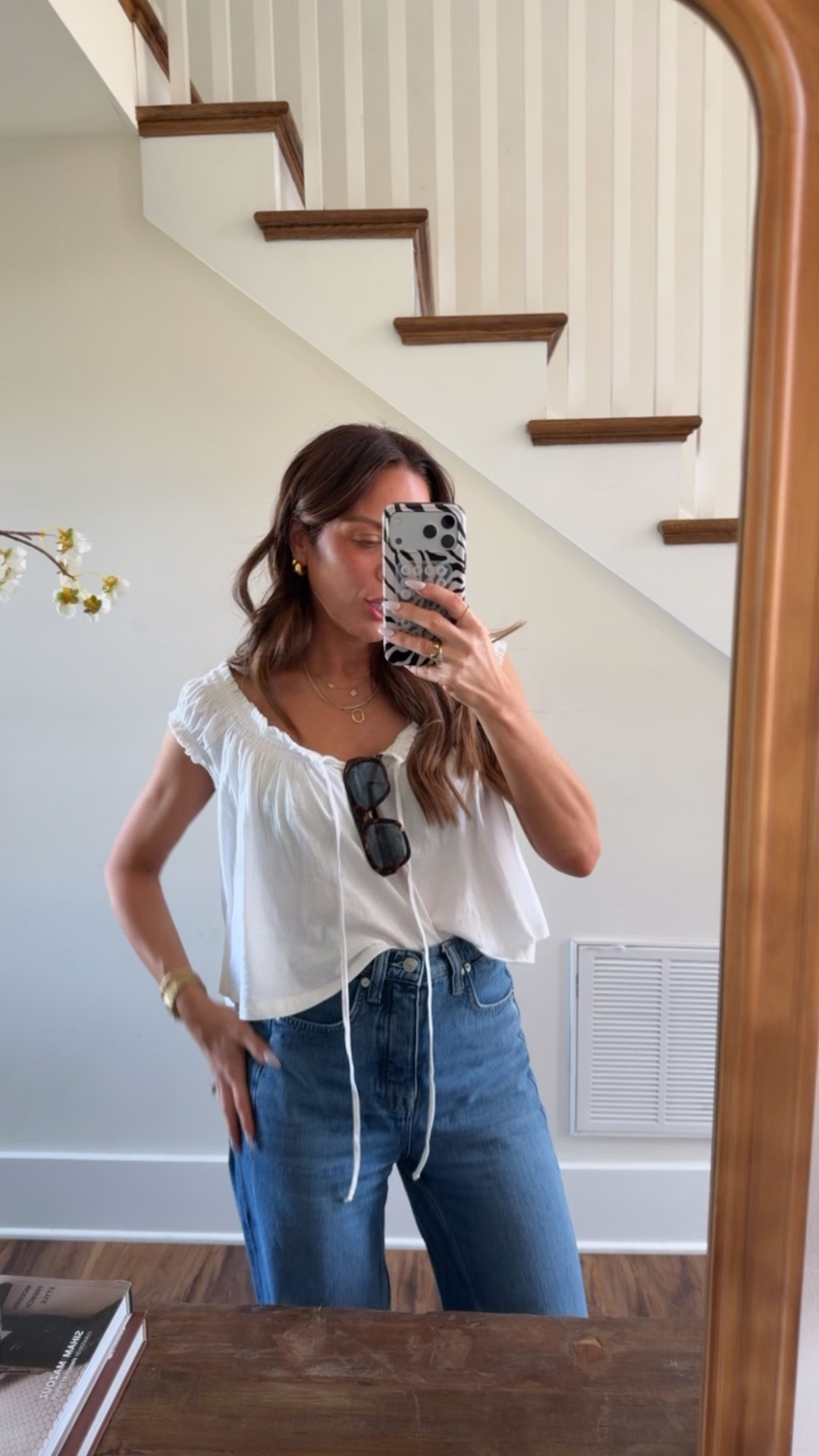 Simple spring outfit! Love this $15 target top in small & 24 jeans 

#LTKgrwm #LTKmomlife #LTKootd