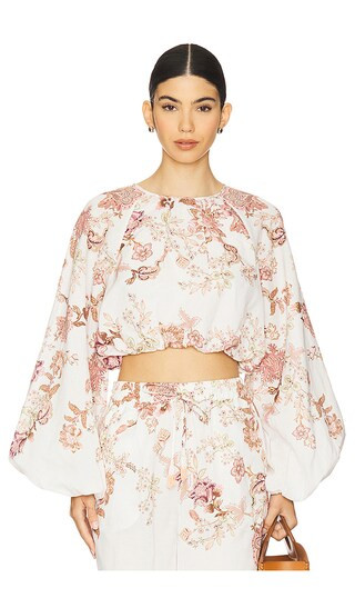 Bubble Hem Top in White | Revolve Clothing (Global)