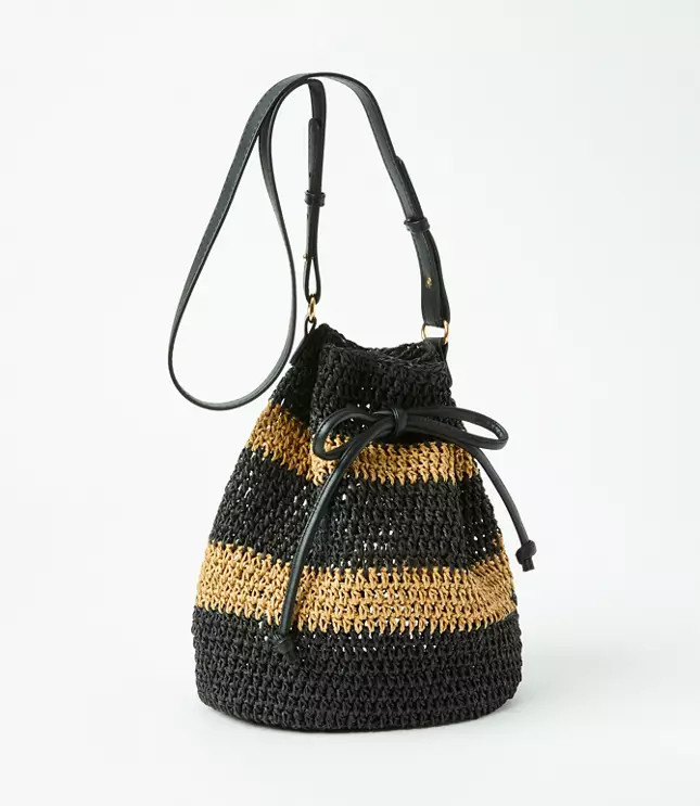 Straw Bucket Bag | LOFT